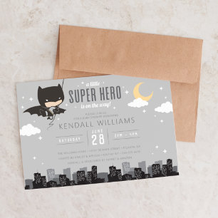 Invitation Baby shower Batman Super Hero