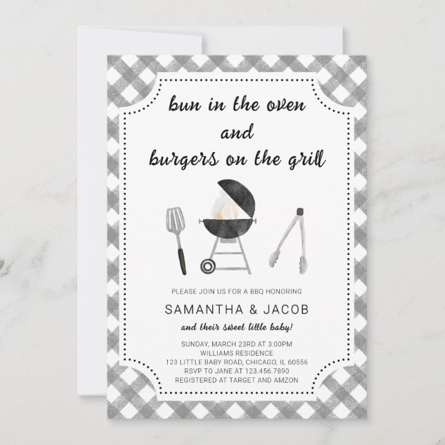 Invitation Baby shower BBQ (Devant)