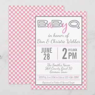 Invitation Baby shower BBQ BBQ rose