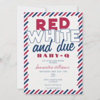 Baby shower BBQ Blanc Rouge et 4 juillet BABY-Q Ro