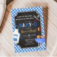 Baby shower BBQ En vichy bleu