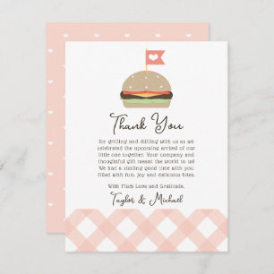 Invitation Baby shower BBQ Pink Burger Couples