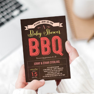Invitation Baby shower BBQ - rose