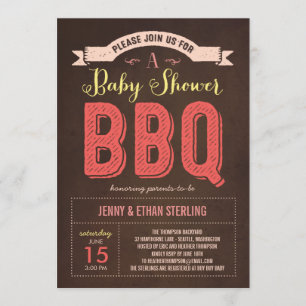 Invitation Baby shower BBQ - rose