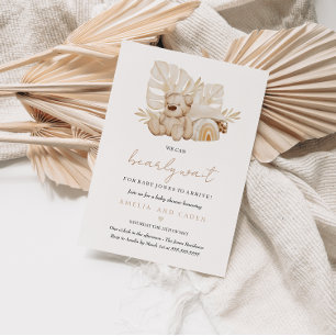 Invitation Baby shower Bearly Wait Boho