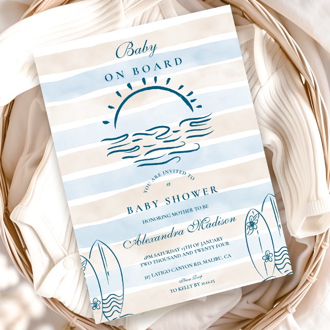 Invitation Baby shower bébé à bord (Créateur téléchargé)