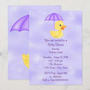 Invitation Baby shower Bébé Canard en caoutchouc