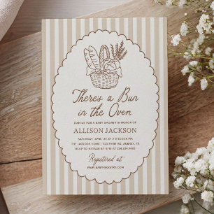 Invitation Baby Shower Bébé dans le Four Thème Neutre