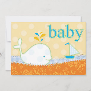 Invitation Baby shower - Bébé de baleine