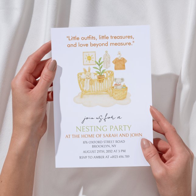 Invitation Baby shower bébé de la partie de nidification (Créateur téléchargé)