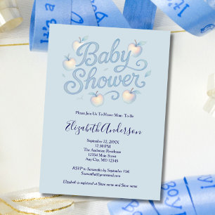 Invitation Baby shower bébé de pommes bleues