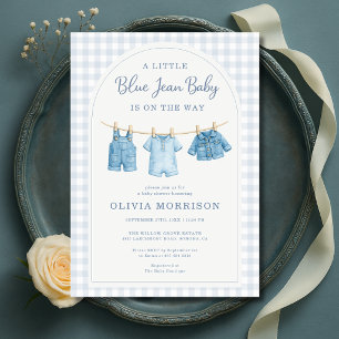 Invitation Baby-Shower « Bébé en Jean Bleu »
