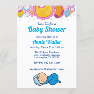 Invitation Baby shower bébé mou
