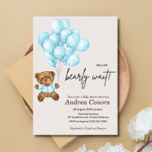 Baby shower bébé Ours bleu