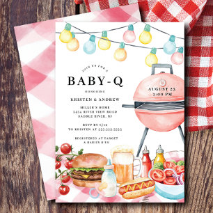 Invitation Baby shower bébé Q BBQ Bash