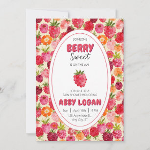 Invitation Baby shower Berry Sweet Raspberry