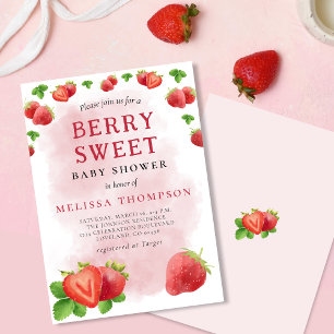 Invitation Baby shower Berry Sweet Strawberry