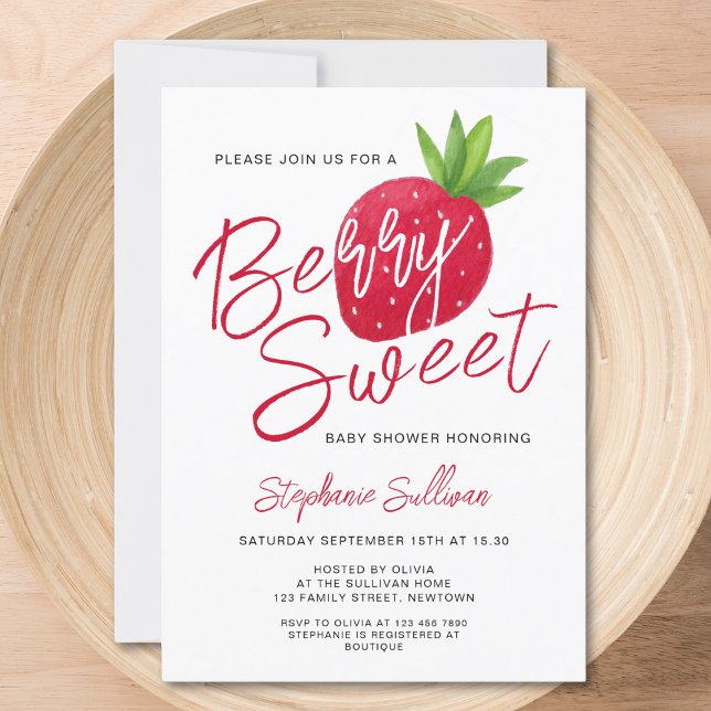 Invitation Baby shower Berry Sweet Strawberry (Créateur téléchargé)