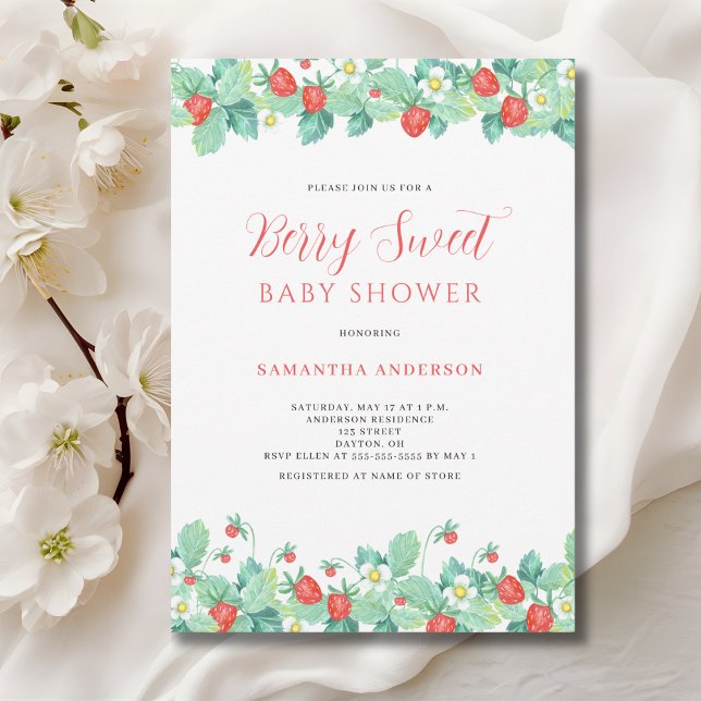 Invitation Baby shower Berry Sweet Strawberry (Créateur téléchargé)
