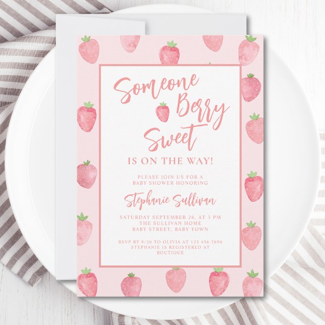 Invitation Baby shower Berry Sweet Strawberry (Créateur téléchargé)