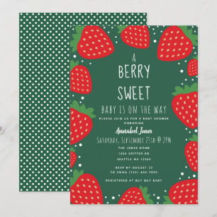 Invitation Baby shower Berry Sweet Strawberry