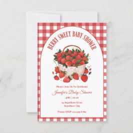 Invitation Baby shower Berry Sweet Strawberry