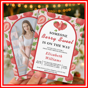 Invitation Baby shower Berry Sweet Strawberry   PHOTO