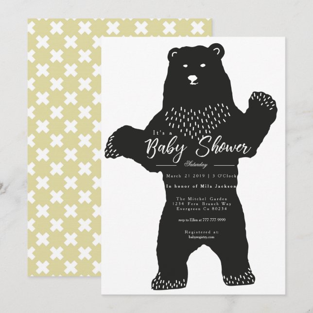 Invitation Baby shower Big Bear (Devant / Derrière)