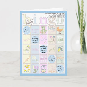 Invitation baby shower Bingo