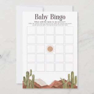 Invitation Baby shower Bingo Sun Desert