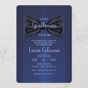 Invitation Baby shower Black Bowtie