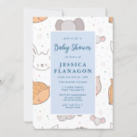 Baby shower bleu animal de la Jungle Safari modifi