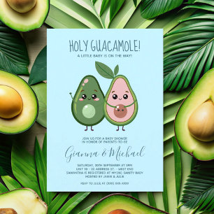 Invitation Baby shower bleu Avocado de Saint-Guacamole