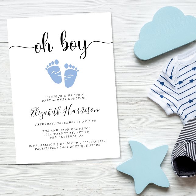 Invitation Baby shower bleu garçon (Créateur téléchargé)
