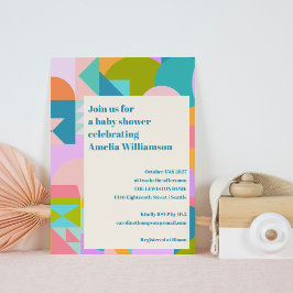 Invitation Baby shower Bleu Lavande Bleu couleur mignonne
