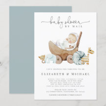 Baby shower Bleu Par Mail Boho Distance Sociale