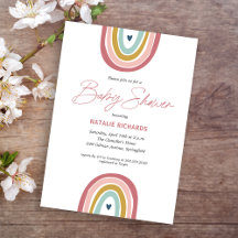 Baby shower bleu rose arc-en-ciel