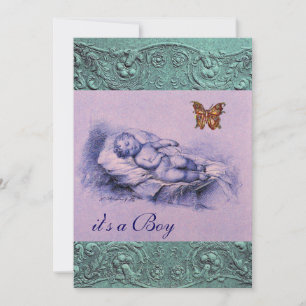 Invitation Baby shower BLEU ROSE ROSE ET LAIT ENFANT