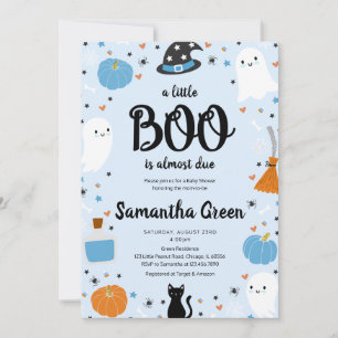 Invitation Baby shower Blue A Little Boo