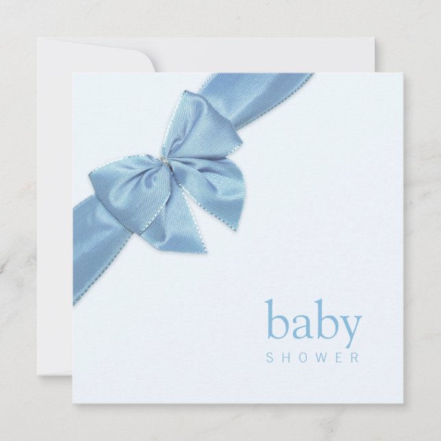 Invitation Baby shower Blue Bow (Devant)