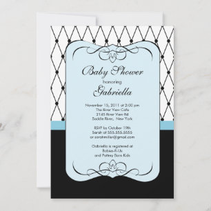 Invitation Baby shower Blue Boy à Paris