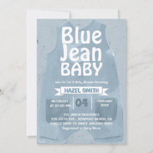 Invitation Baby shower Blue Jean Baby Denim