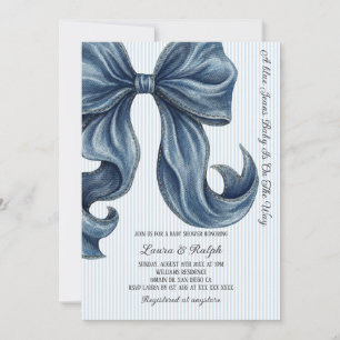 Invitation Baby Shower Blue Jeans Bébé
