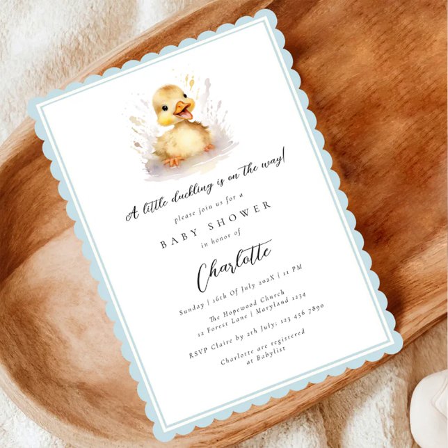 Invitation Baby shower Blue Little Duckkling (Créateur téléchargé)
