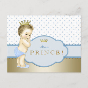 Invitation Baby shower Blue Little Prince