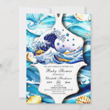 Baby shower Blue Ocean Waves