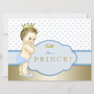 Invitation Baby shower Blue Royal Prince