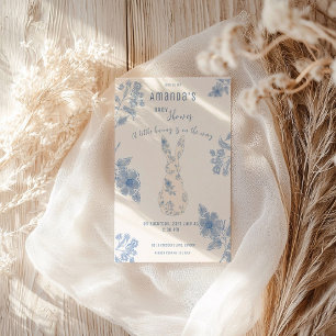 Invitation Baby shower Blue toile