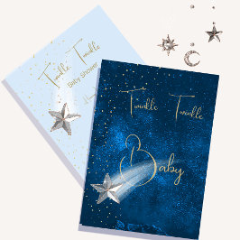 Invitation Baby shower Blue Twinkle Twinkle Stars