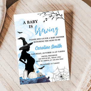 Invitation Baby shower Blue Witch
